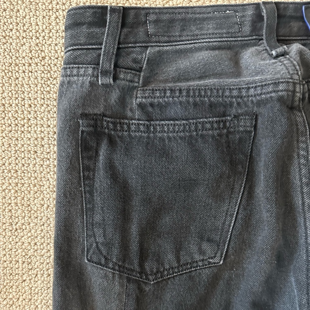 Two-tone grey denim Rag & Bone wide-leg jeans. Size 27